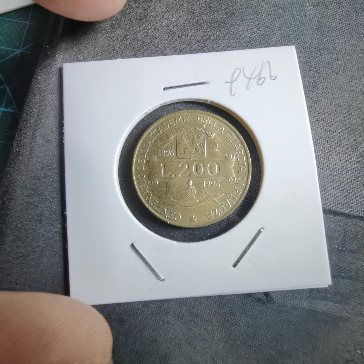 沼泽如烟--第894场 意大利1996年200里拉纪念币