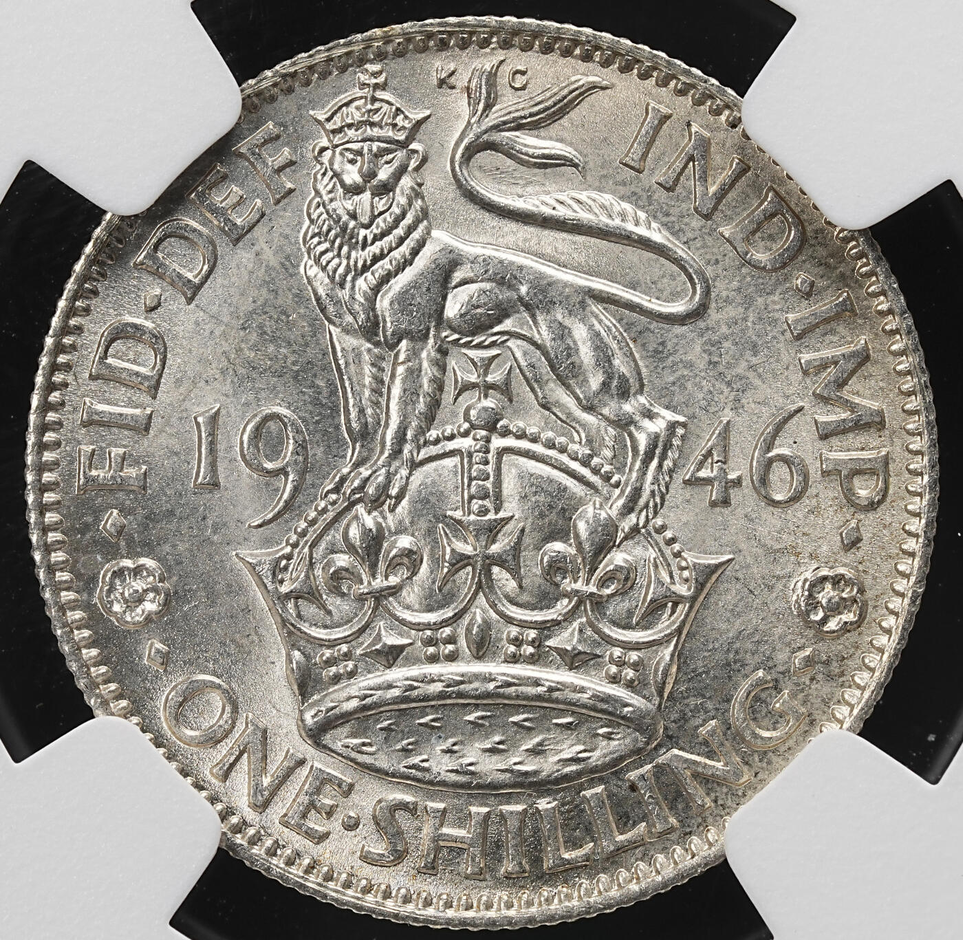 修遠堂世界钱币第九十二期 NGC MS63 1946年英国1先令银币