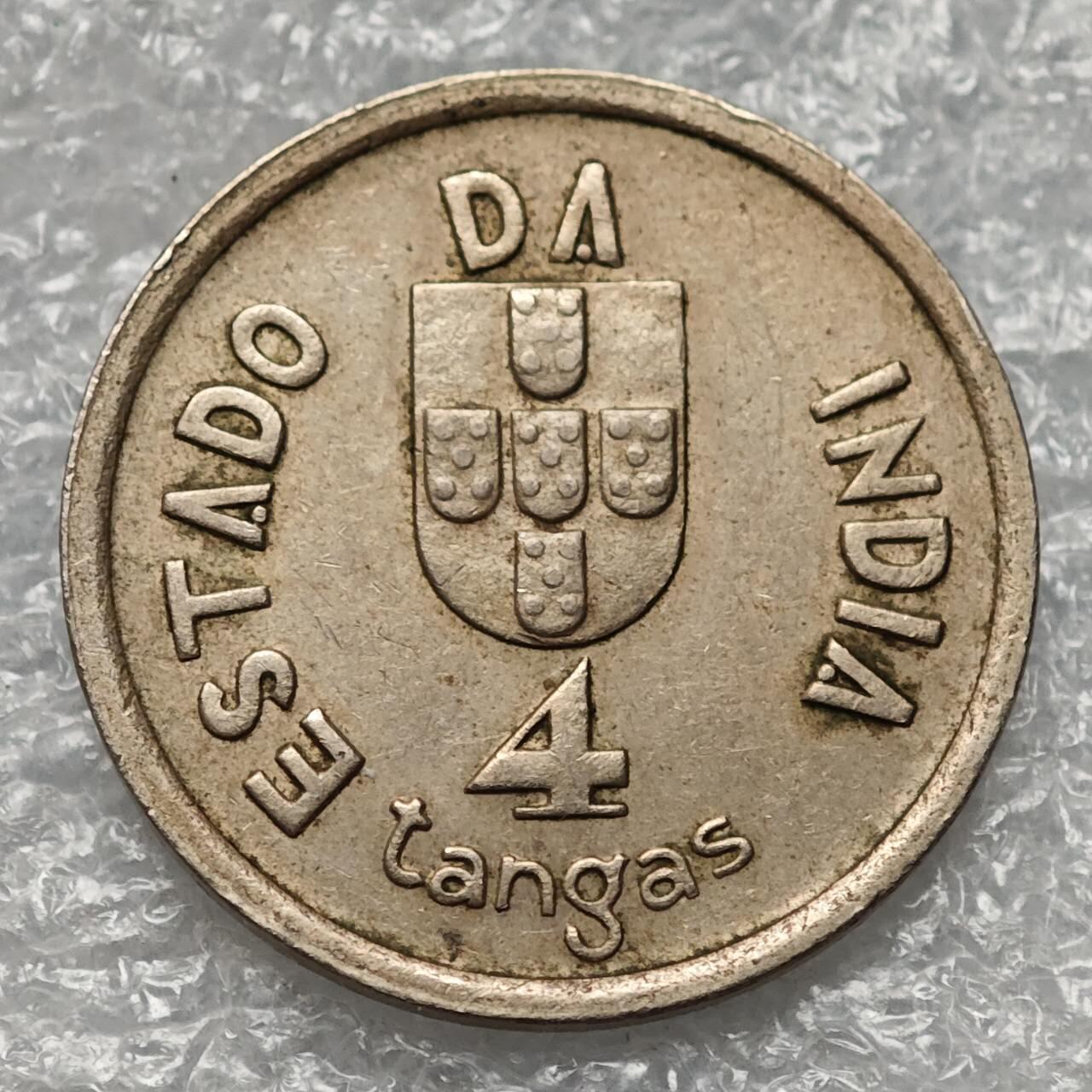 【淘币小摊】限时拍第七百九十五拍  葡属印度爪哇波兰阿根廷专场  满百包邮可预留两周  周一统一发货  葡属印度1934年4唐加镍币发行量10万枚好品相 km21