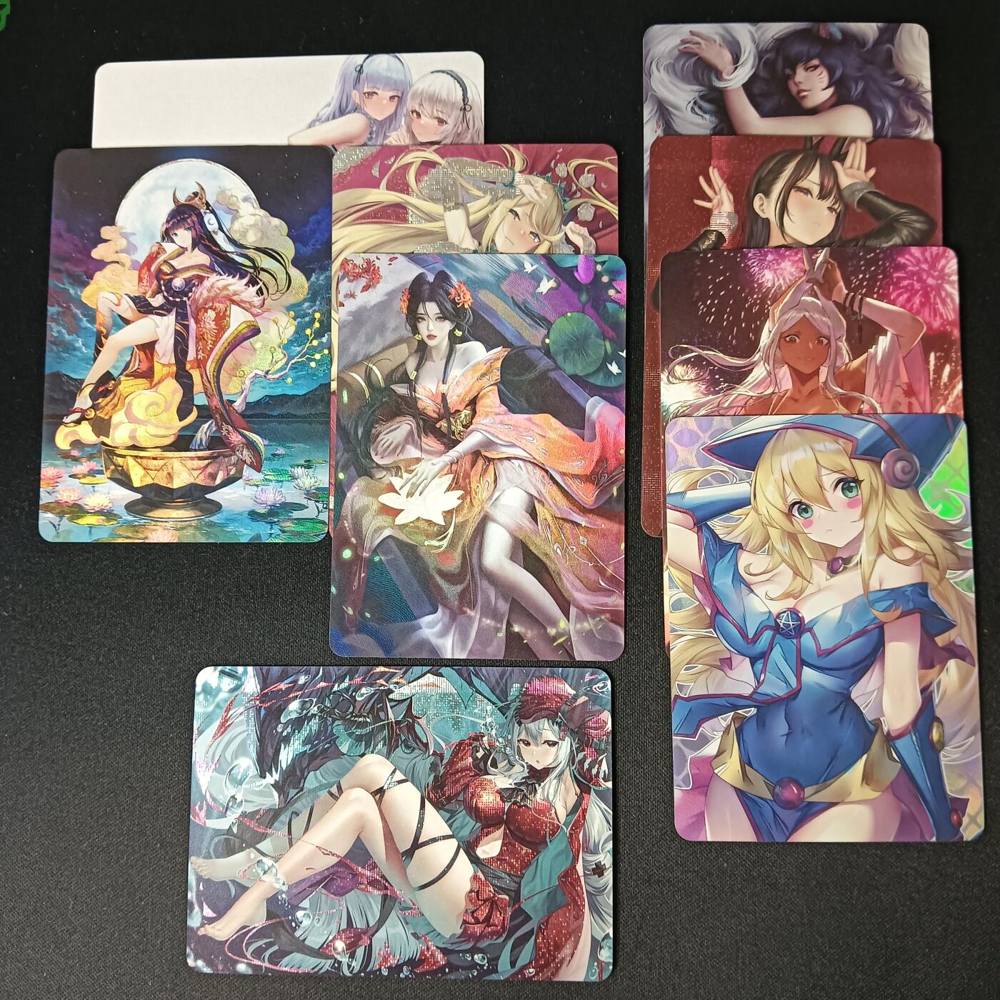 花开卡拍第46期（11月9号周日截拍，品控勿拍!!!拍品不寄存，运费5元，自制卡难免瑕疵，可能存在轻微撞角爆边等出厂瑕疵，品控介意勿拍！） 各家妹卡9张 多工艺