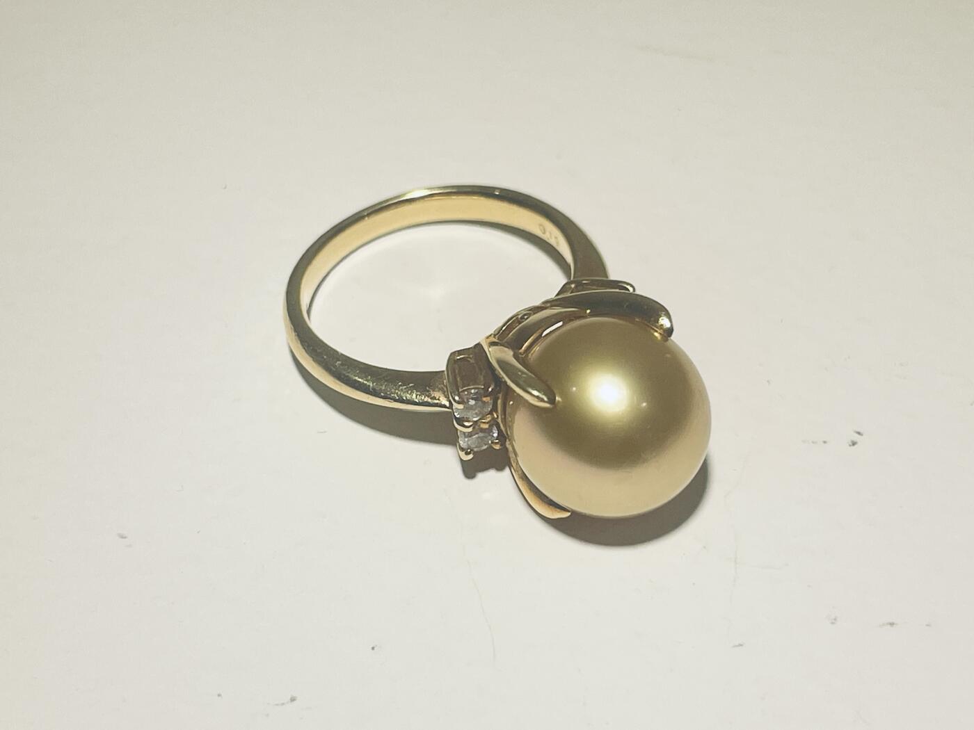 亿嘉拍卖2025年秋季私人典藏拍卖 18k金镶钻石金珍珠戒指