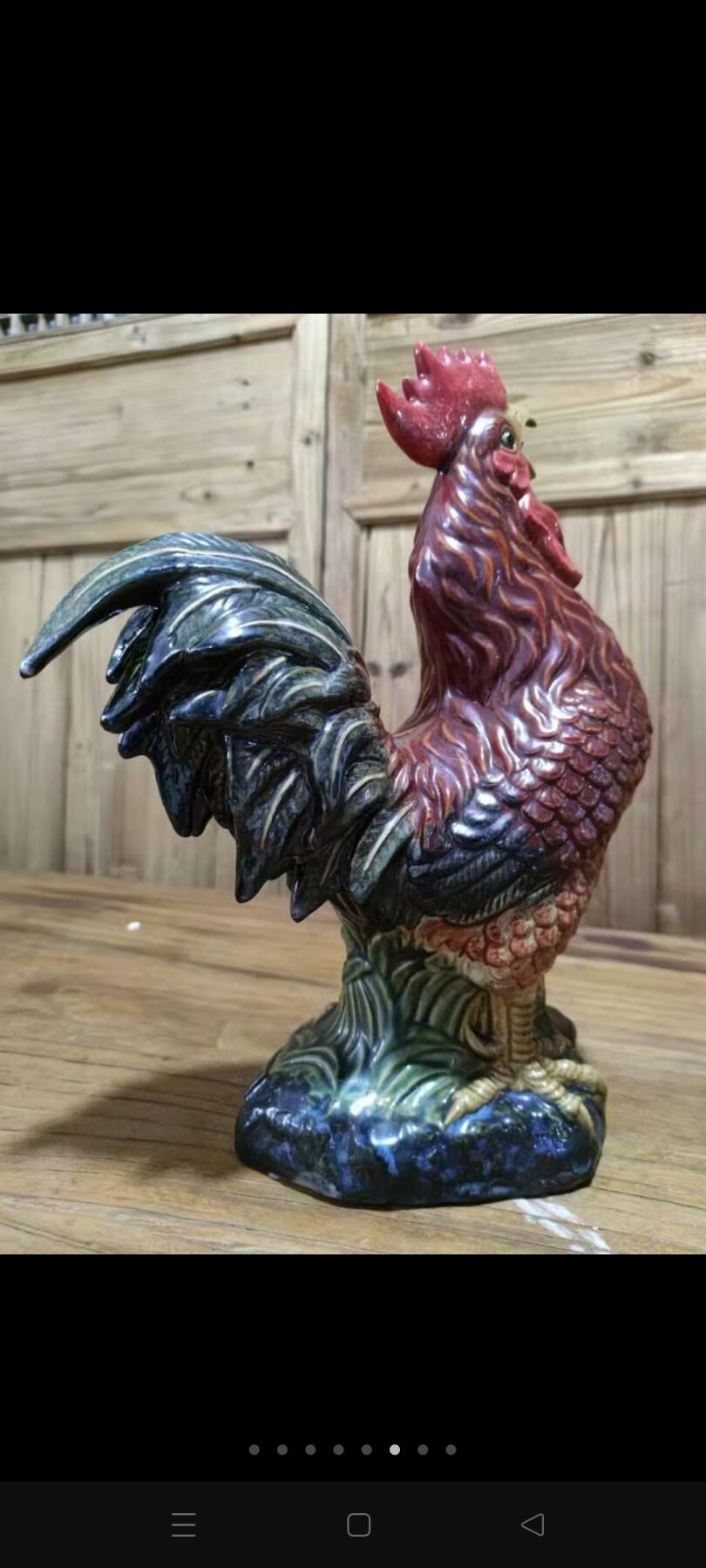 紫砂挂釉大公鸡，吉星高照，大吉大利，鸿运当头。给人带来好运