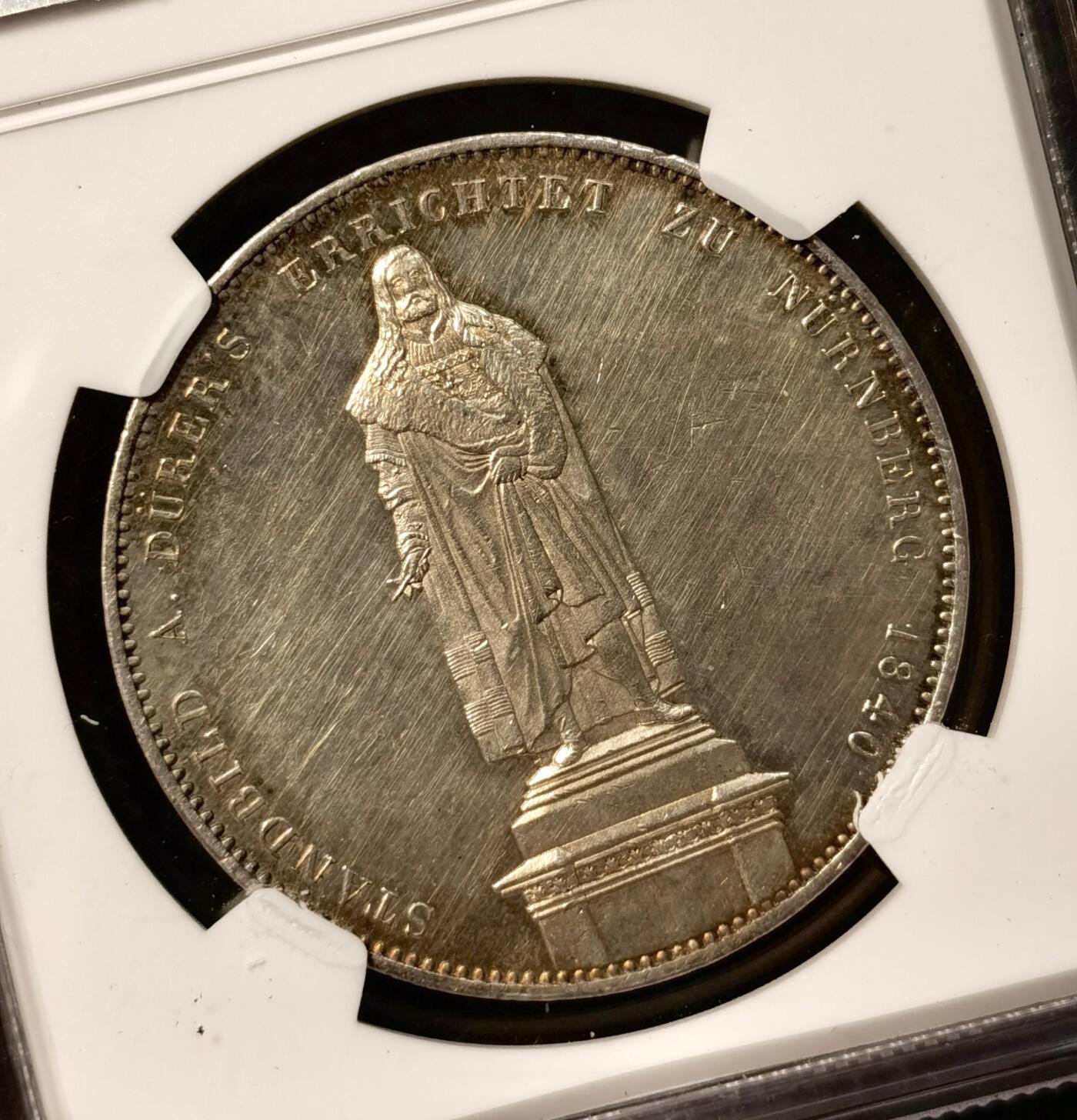 甄臻铺-世界币章拍卖（第38期）立冬小精品场，送拍享返佣金等优惠多多 NGC-UNCD 1840年德国巴伐利亚阿尔布雷希特·泰勒2泰勒银币 历史泰勒中的较少见品种 五彩包浆