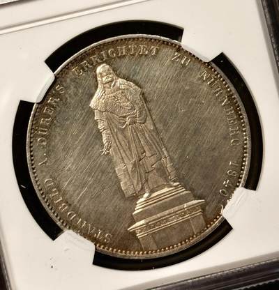 甄臻铺-世界币章拍卖（第38期）立冬小精品场，送拍享返佣金等优惠多多 NGC-UNCD 1840年德国巴伐利亚阿尔布雷希特·泰勒2泰勒银币 历史泰勒中的较少见品种 五彩包浆