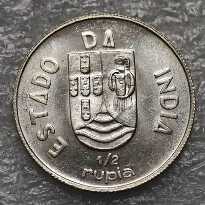 【淘币小摊】限时拍第七百九十五拍  葡属印度爪哇波兰阿根廷专场  满百包邮可预留两周  周一统一发货  - 葡属印度1936年1/2卢比银币发行量10万枚UNC原光品 km23