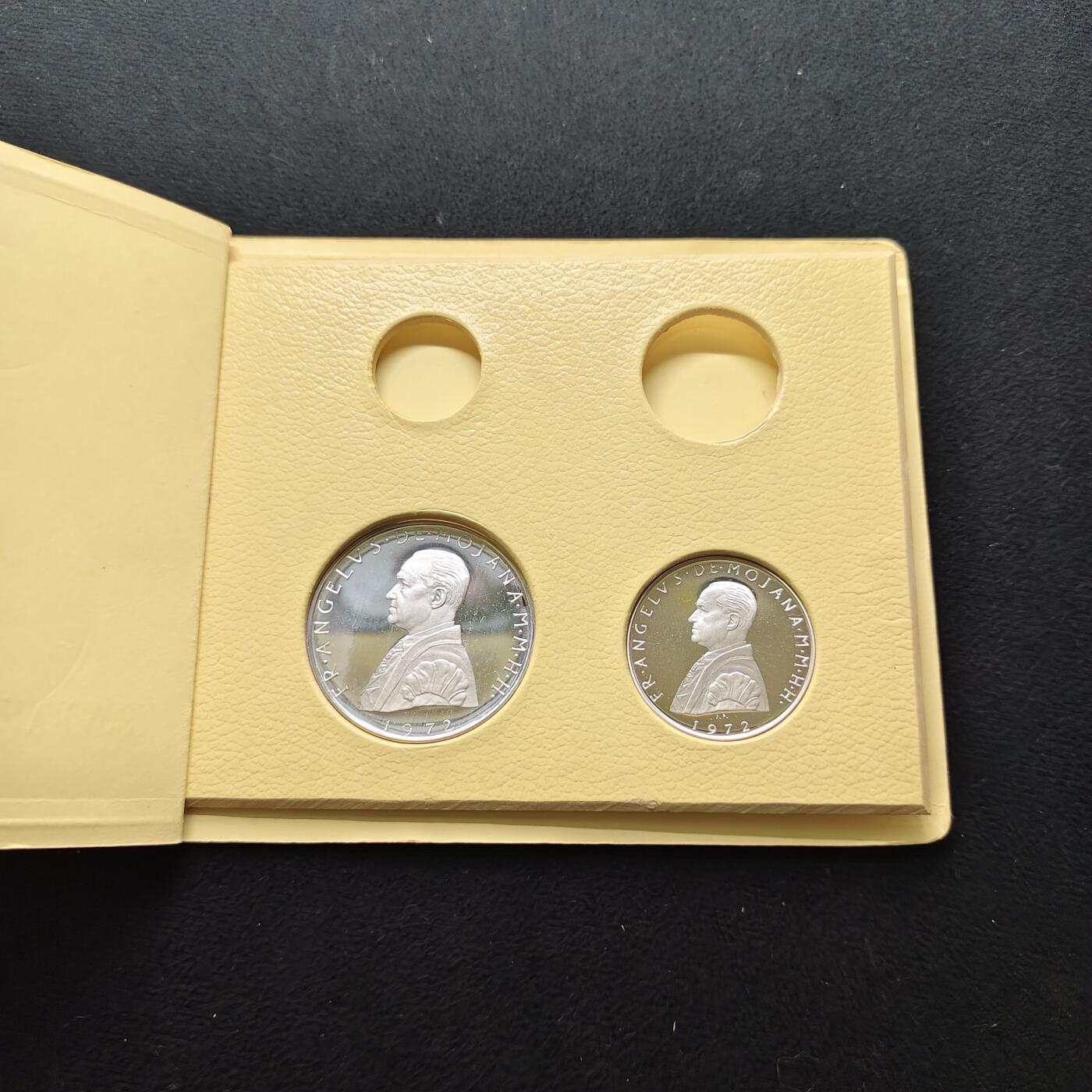 【全场包邮】纯粹捡漏拍477场（免费代拍第14场）调整中 【稀少】马耳他骑士团1972年1-2斯库迪精制银币2枚套装-带原卡装-量3000