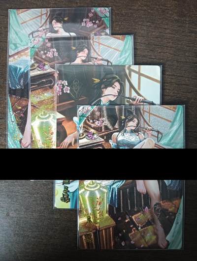 花开卡拍第46期（11月9号周日截拍，品控勿拍!!!拍品不寄存，运费5元，自制卡难免瑕疵，可能存在轻微撞角爆边等出厂瑕疵，品控介意勿拍！） - 奇点 有女如云 扈三娘 1套4张，第四张是镜像卡 粗闪