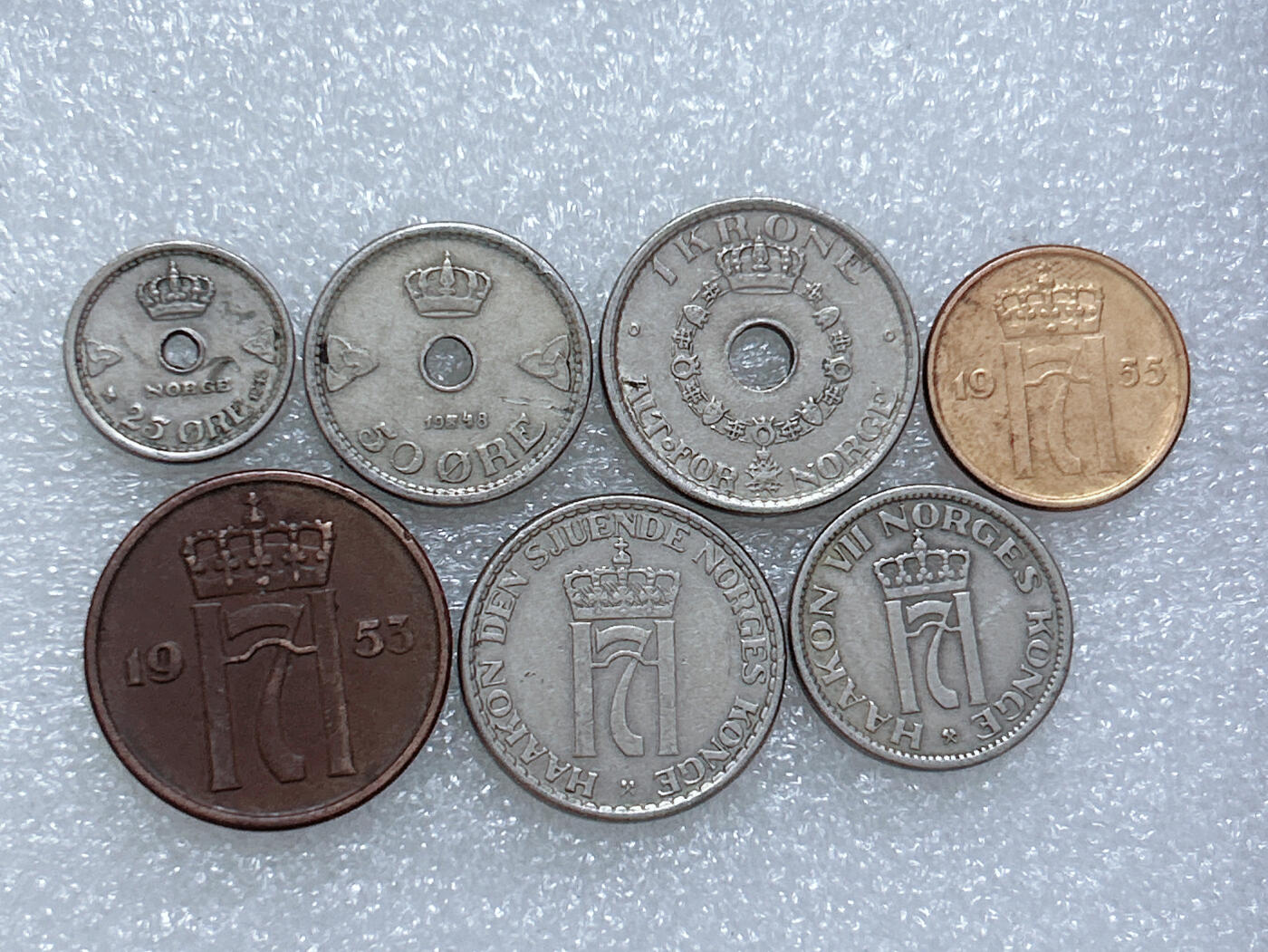 第一海外回流一元起拍收藏 散集专场  第263期 挪威7字版硬币 7枚