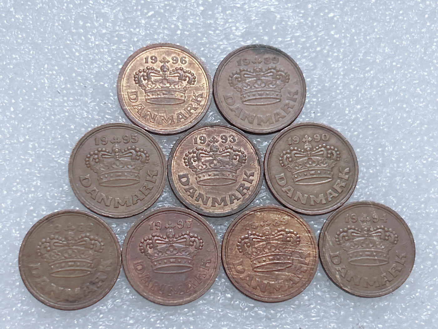 第一海外回流一元起拍收藏 散集专场  第263期 丹麦50欧尔硬币 9枚