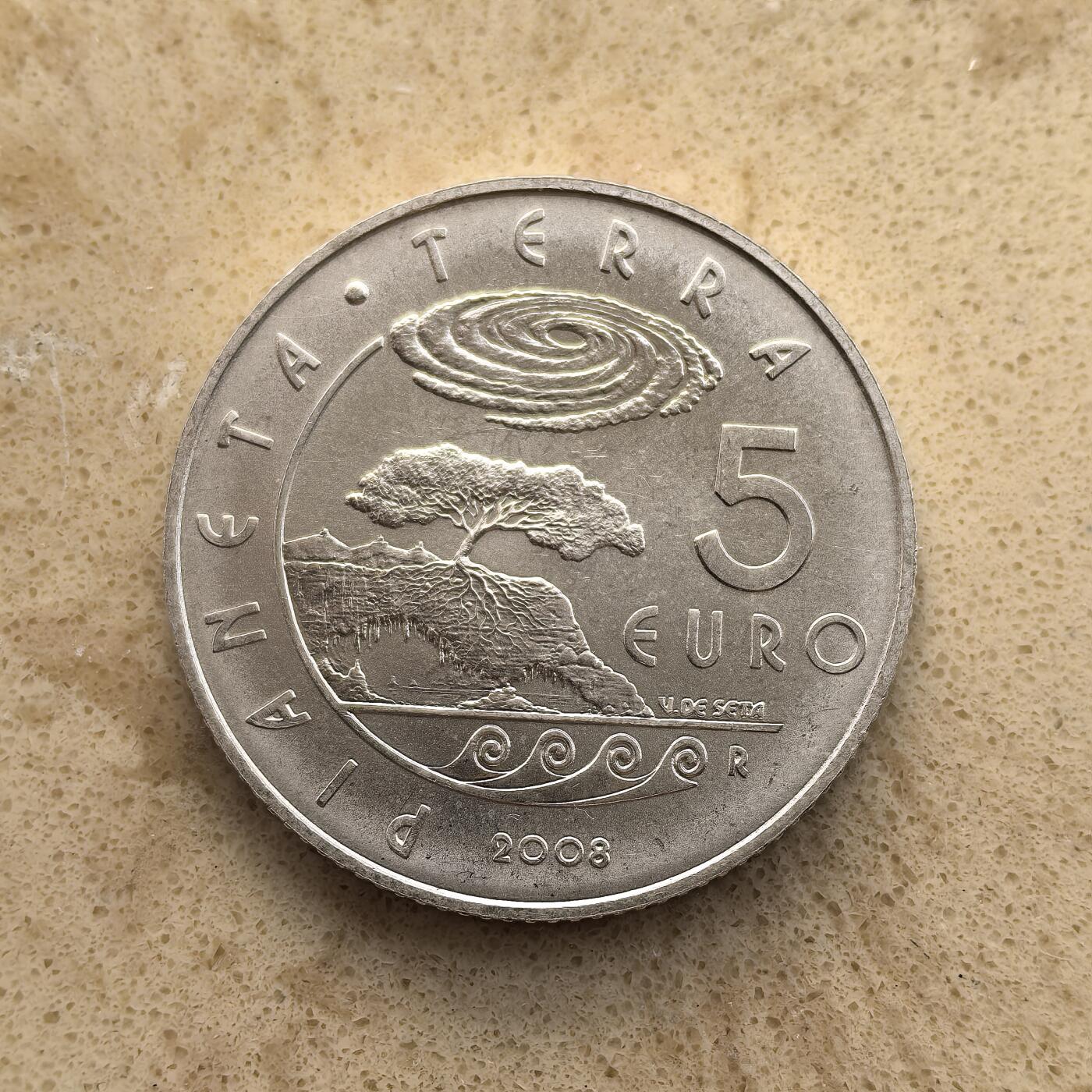 道一币馆币章第一百五十五场 圣马力诺2008年国际地球年5欧元纪念银币 18g 925S 50000