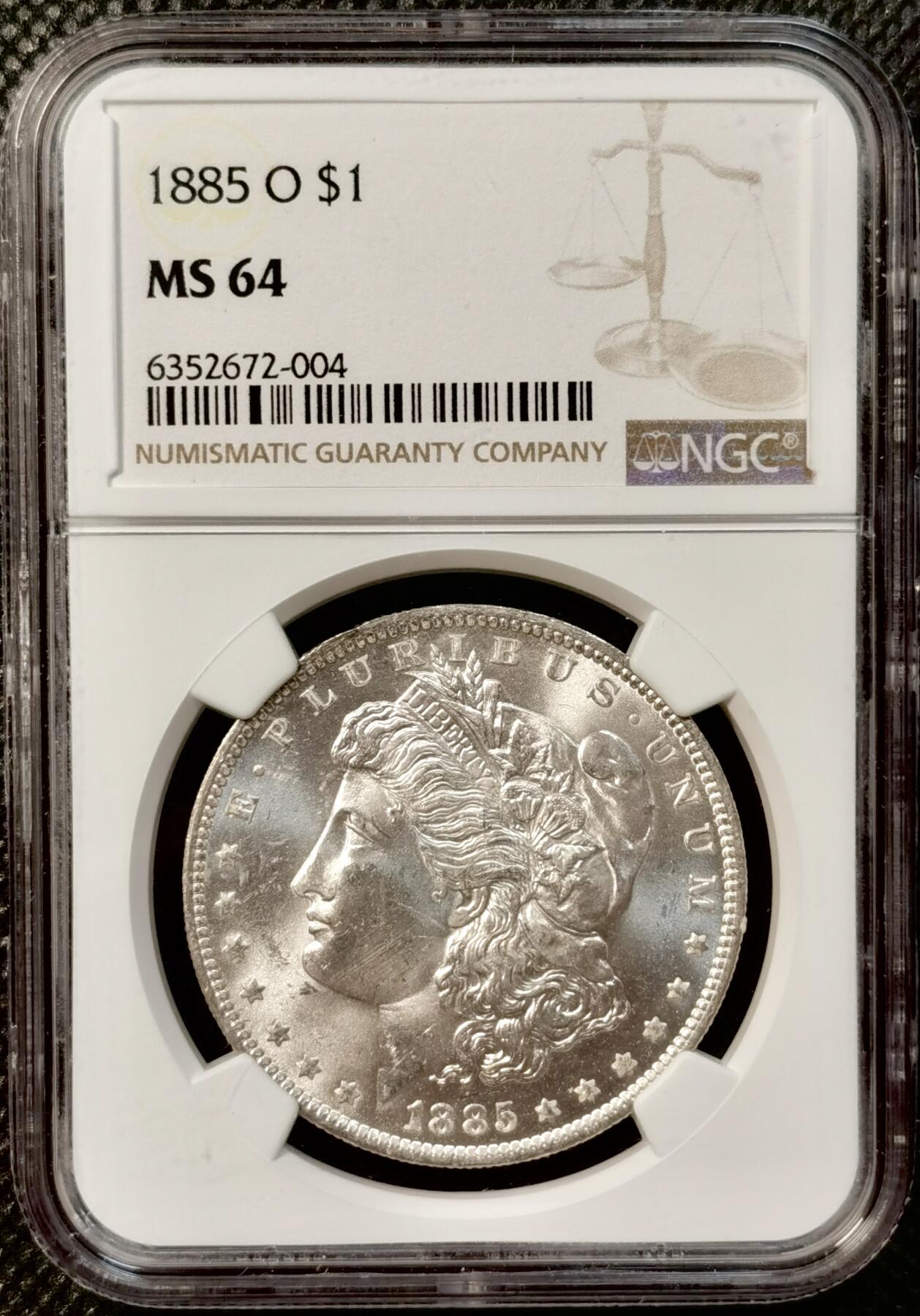 甄臻铺-世界币章拍卖（第38期）立冬小精品场，送拍享返佣金等优惠多多 NGC-MS64 美国1885年O版摩根一元银币