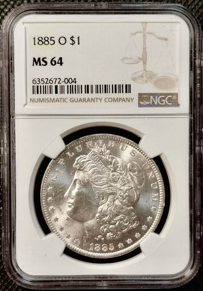 甄臻铺-世界币章拍卖（第38期）立冬小精品场，送拍享返佣金等优惠多多 - NGC-MS64 美国1885年O版摩根一元银币