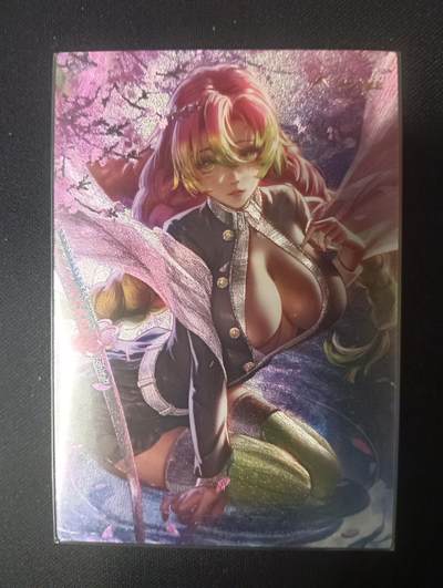 花开卡拍第46期（11月9号周日截拍，品控勿拍!!!拍品不寄存，运费5元，自制卡难免瑕疵，可能存在轻微撞角爆边等出厂瑕疵，品控介意勿拍！） - 藏无缺 赠卡 鬼灭之刃 甘露寺蜜璃 1张 粗闪