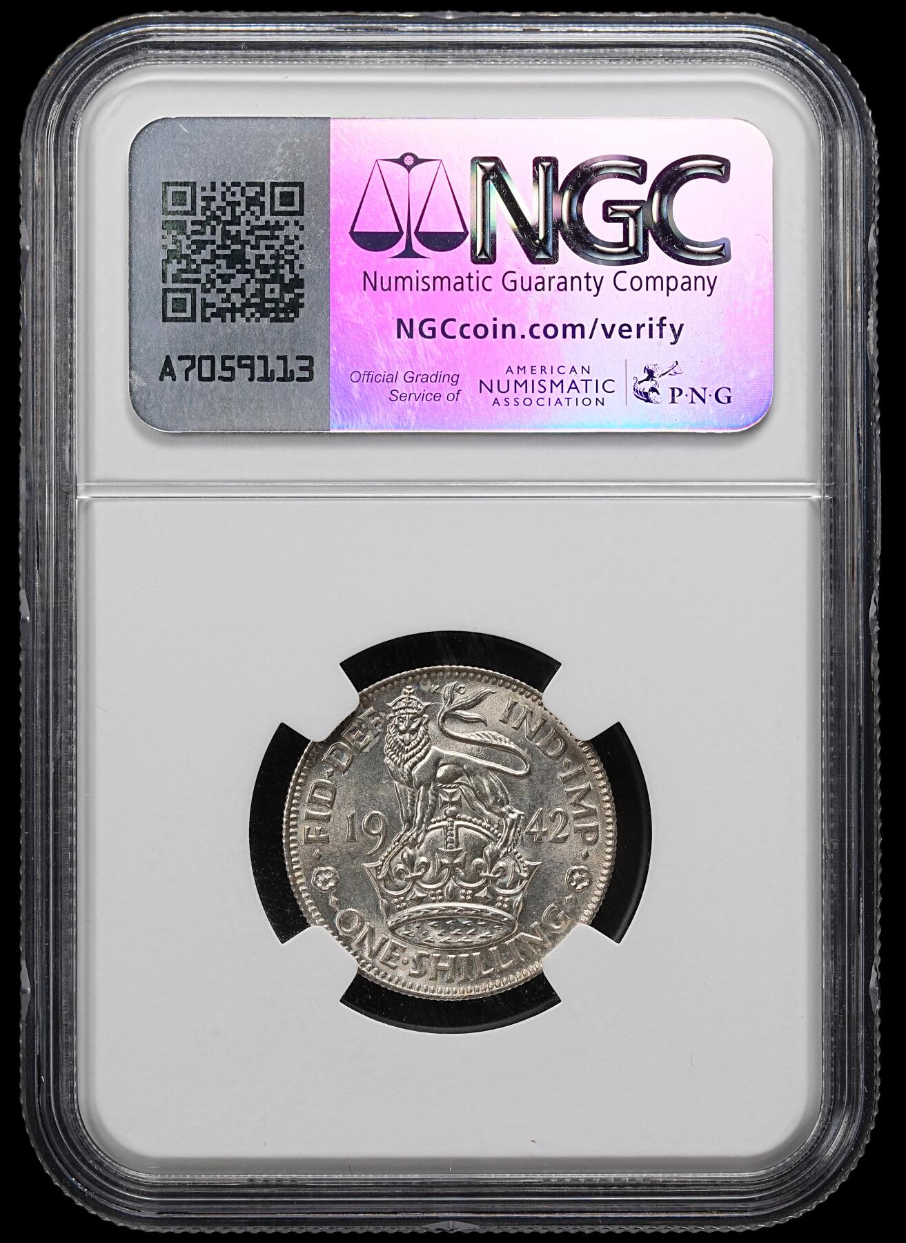修遠堂世界钱币第九十二期 NGC MS63 1942年英国1先令银币
