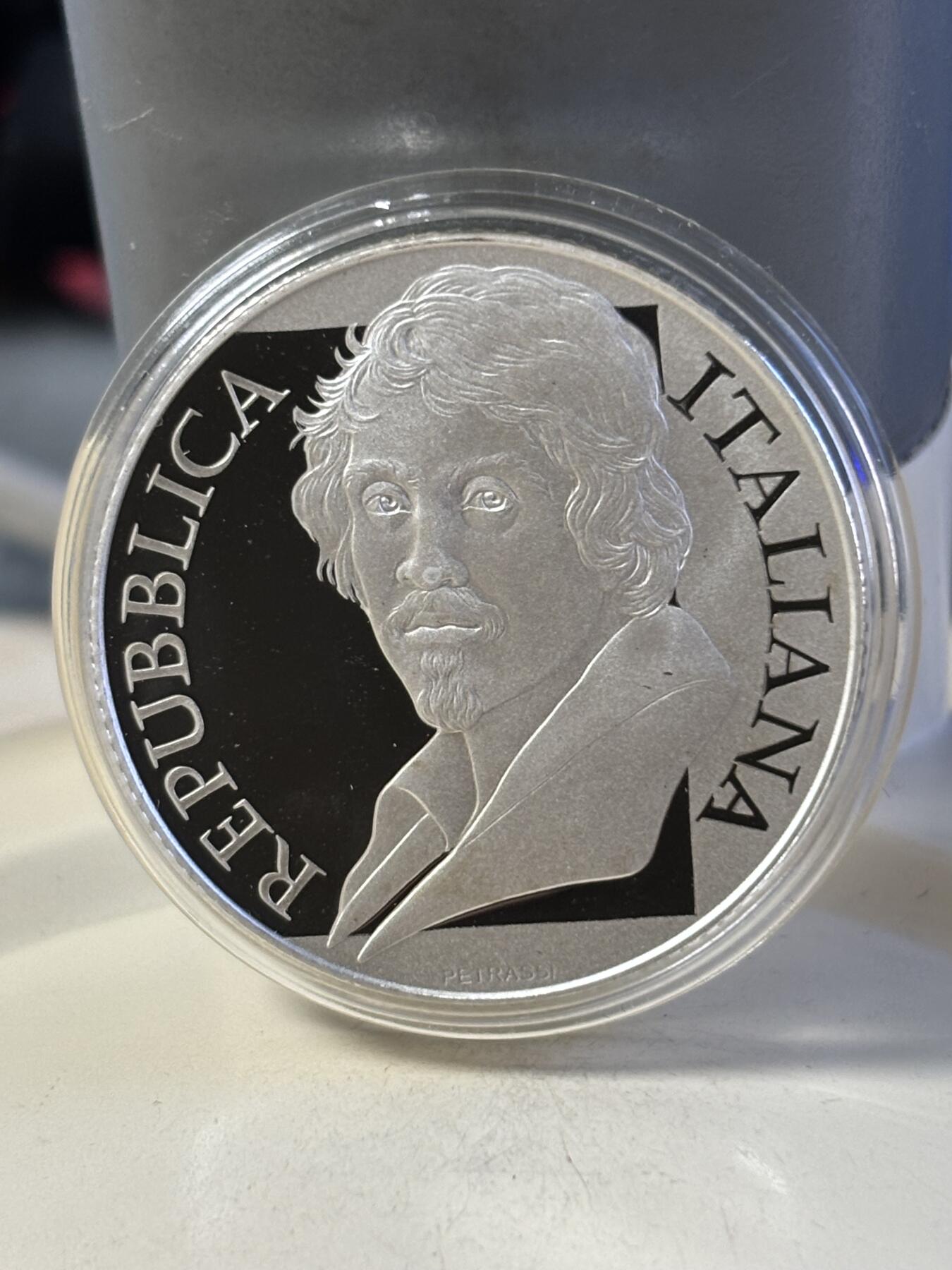 第181期拍卖 意大利2021年画家卡拉瓦乔诞辰450周年纪念银币，925银，18克