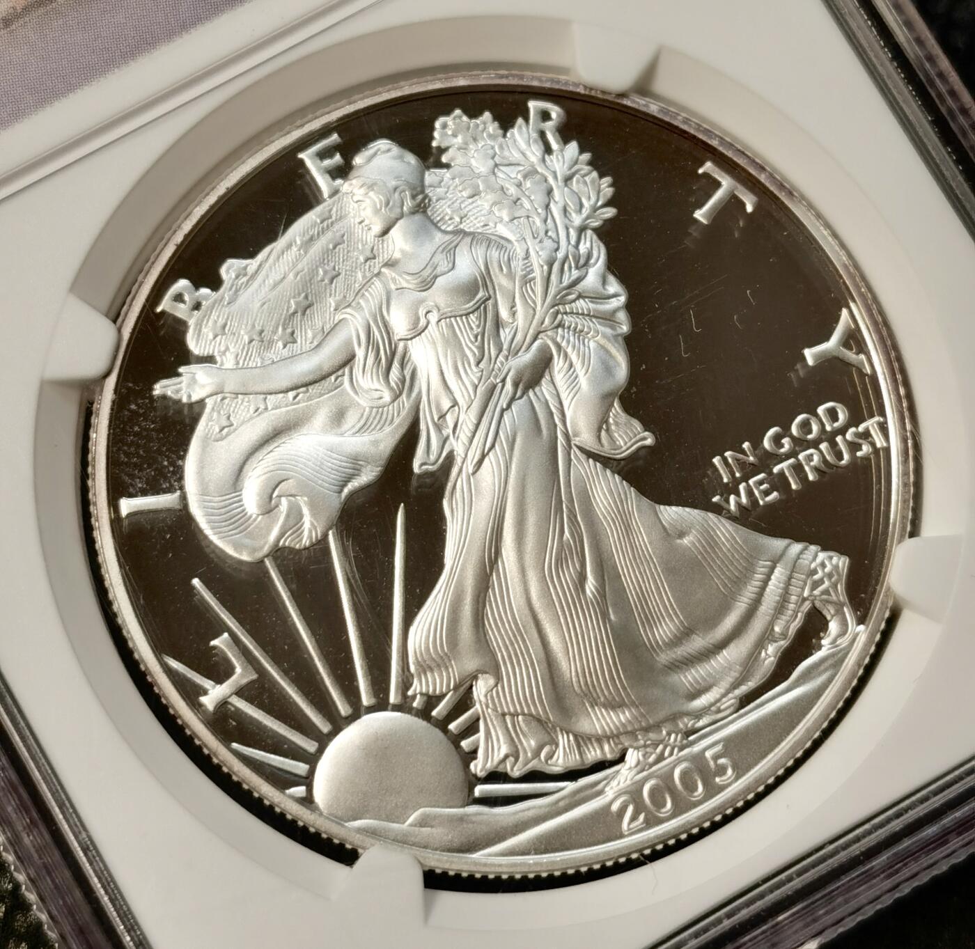 甄臻铺-世界币章拍卖（第38期）立冬小精品场，送拍享返佣金等优惠多多 NGC-PF69UC 美国2005年W厂行走女神一元