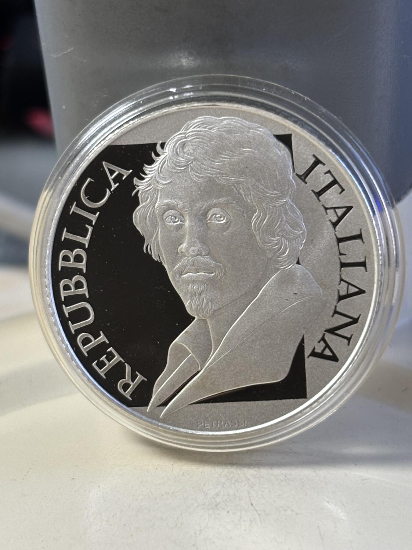 第181期拍卖 意大利2021年画家卡拉瓦乔诞辰450周年纪念银币，925银，18克