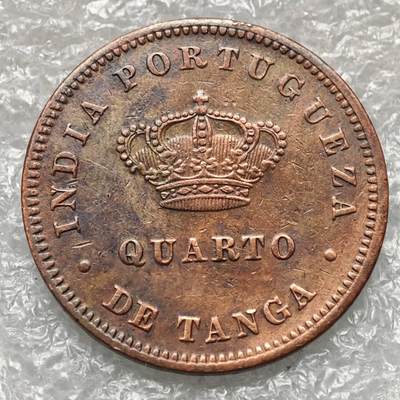 【淘币小摊】限时拍第七百九十五拍  葡属印度爪哇波兰阿根廷专场  满百包邮可预留两周  周一统一发货  - 葡属印度1886年1/4唐加铜币 km308