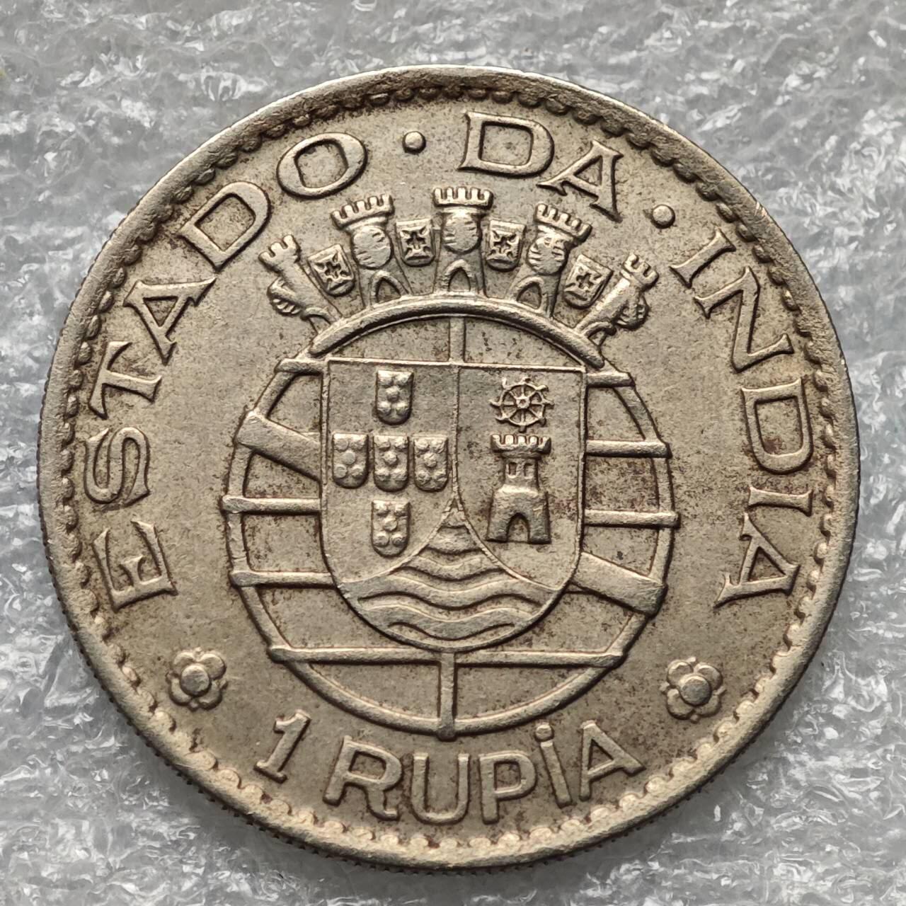 【淘币小摊】限时拍第七百九十五拍  葡属印度爪哇波兰阿根廷专场  满百包邮可预留两周  周一统一发货  葡属印度1952年1卢比镍币发行量100万枚好品相 km29