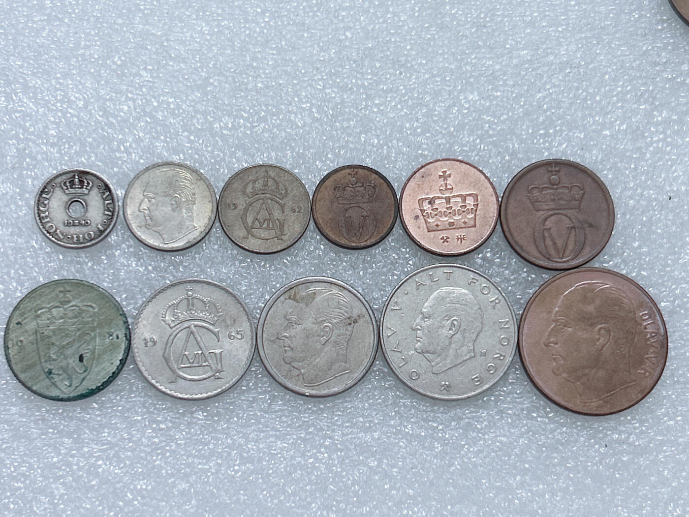 第一海外回流一元起拍收藏 散集专场  第263期 挪威不同版本硬币 11枚