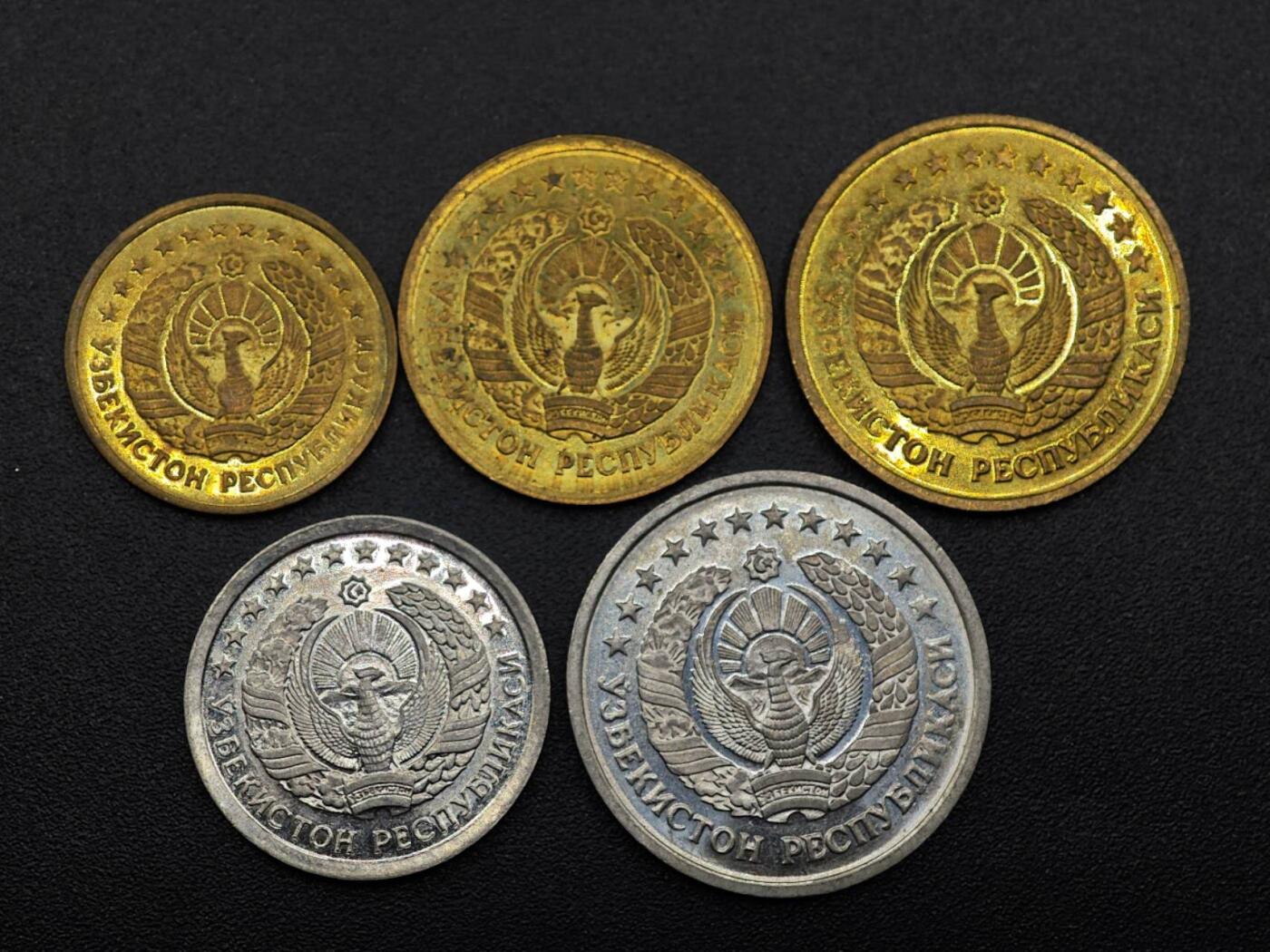 【淘币小摊】实时拍第七百九十一拍   散币纸币套币场   满百包邮可预留二周 每周一统一发货   乌兹别克斯坦1994年5枚