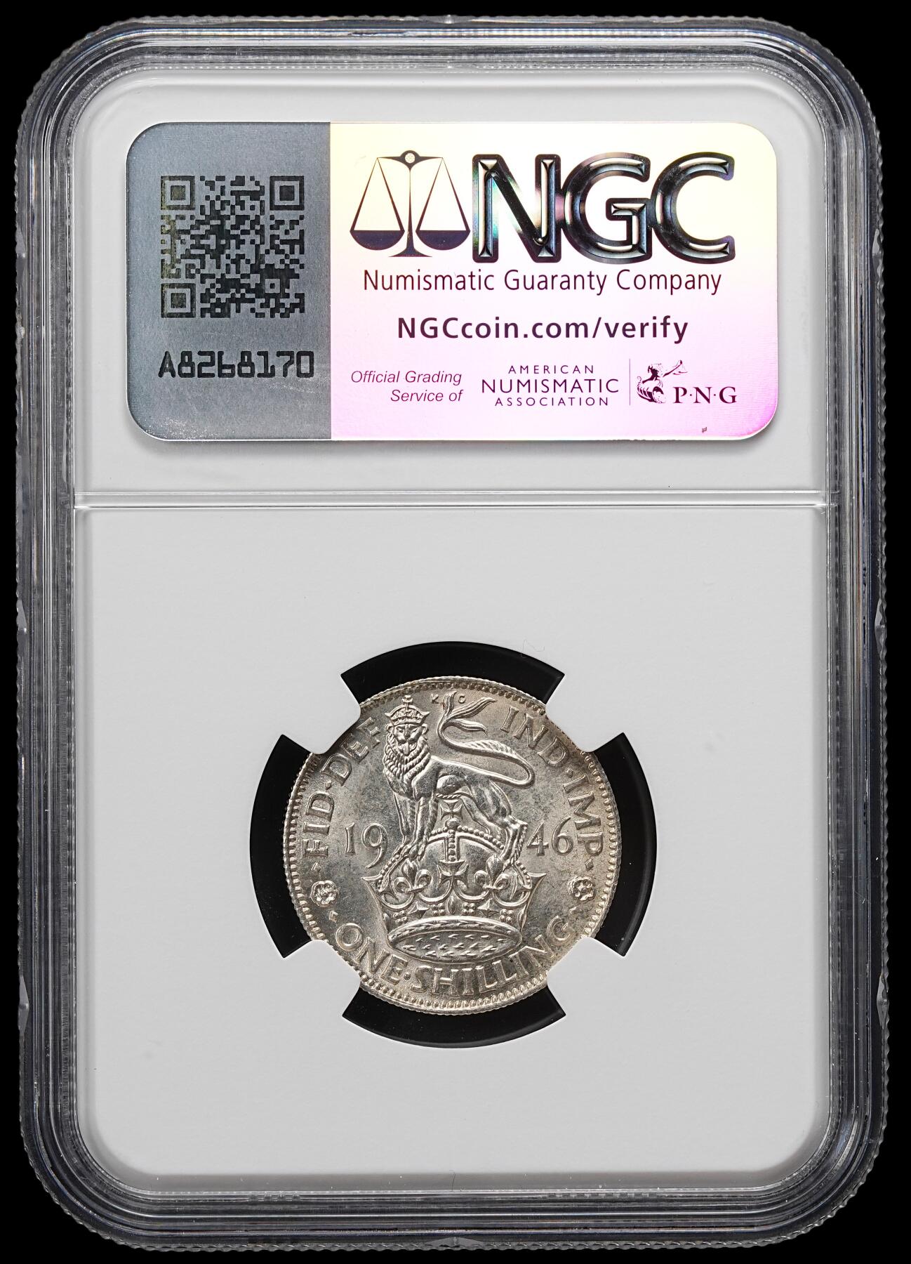 修遠堂世界钱币第九十二期 NGC MS63 1946年英国1先令银币