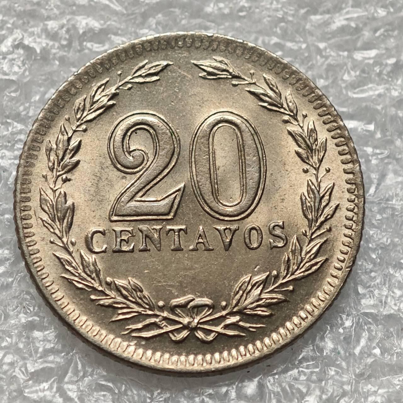 【淘币小摊】限时拍第七百九十五拍  葡属印度爪哇波兰阿根廷专场  满百包邮可预留两周  周一统一发货  阿根廷1938年20分镍币好品相 km36