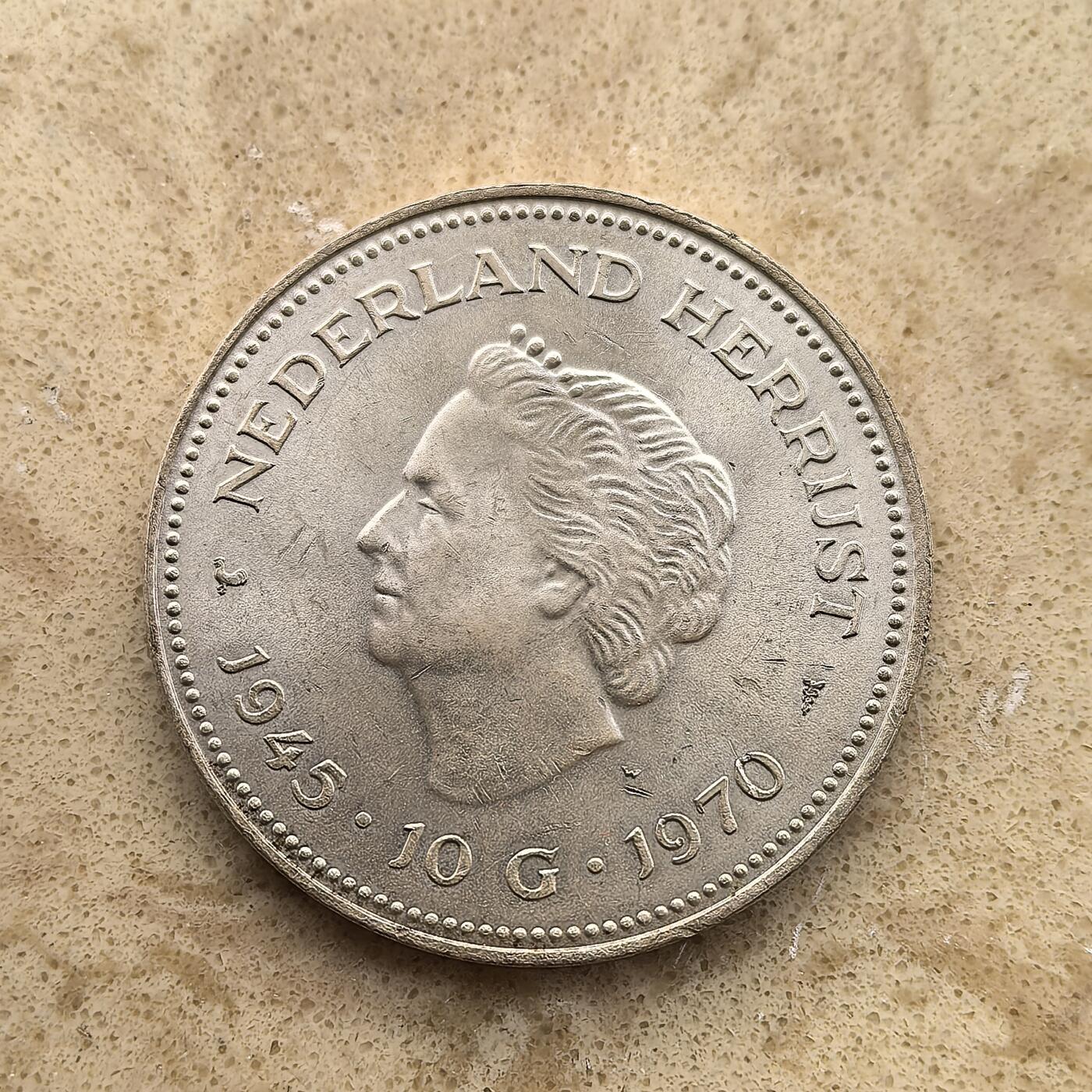 道一币馆币章第一百五十五场 荷兰1973年朱莉安娜女王登基25周年10盾银币 25g 720S