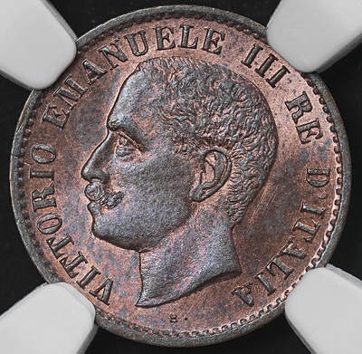 修遠堂世界钱币第九十二期 - NGC MS64RB 1905年意大利1分