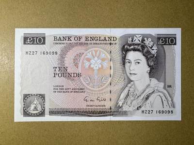 《艾美收藏》第219期-11.9周日外币畅拍场 - 英格兰10镑 UNC D序列 南丁格尔 边缘轻微荧光 无4尾8