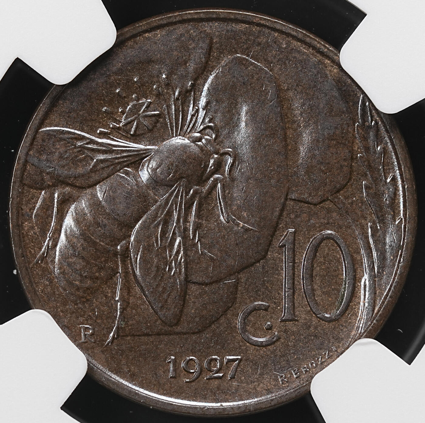 修遠堂世界钱币第九十二期 NGC MS63BN 1927年意大利10分