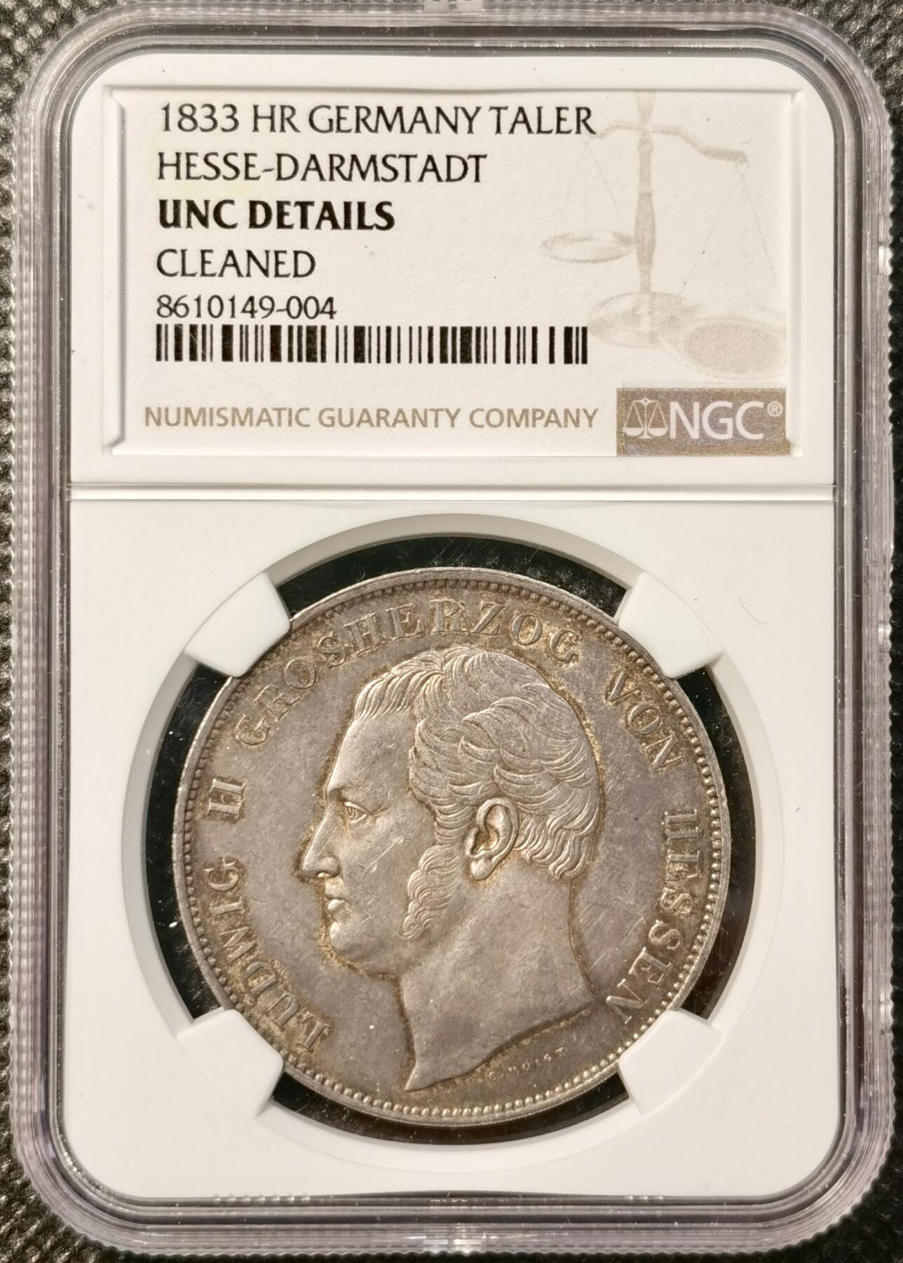 甄臻铺-世界币章拍卖（第38期）立冬小精品场，送拍享返佣金等优惠多多 NGC-UNCD 1833年路德维希二世泰勒，包浆醇厚，国内少见的品种