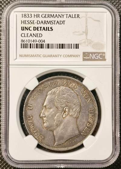 甄臻铺-世界币章拍卖（第38期）立冬小精品场，送拍享返佣金等优惠多多 - NGC-UNCD 1833年路德维希二世泰勒，包浆醇厚，国内少见的品种