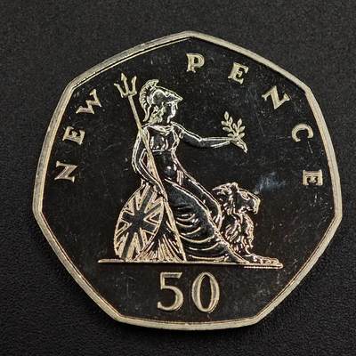 【淘币小摊】实时拍第七百九十一拍   散币纸币套币场   满百包邮可预留二周 每周一统一发货   - 英国1971年50便士精制镍币