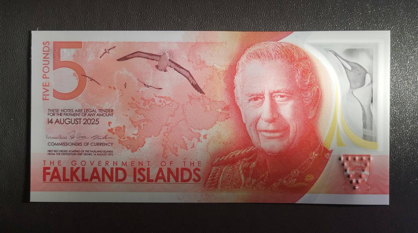 《艾美收藏》第219期-11.9周日外币畅拍场 福克兰岛2025年AA冠5镑UNC无4 颜值很高 IBNS本年度世界最佳纸币提名