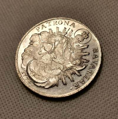 甄臻铺-世界币章拍卖（第38期）立冬小精品场，送拍享返佣金等优惠多多 巴伐利亚 1774A圣母抱婴泰勒银币，PL质感，高分品相