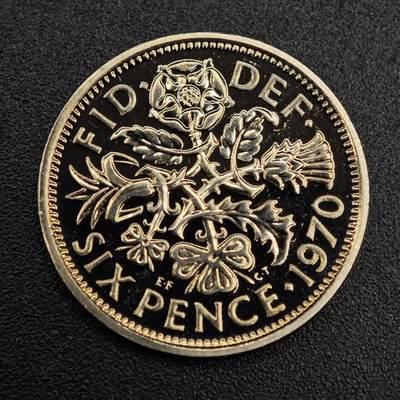 【淘币小摊】实时拍第七百九十一拍   散币纸币套币场   满百包邮可预留二周 每周一统一发货   - 英国1970年6便士精制镍币