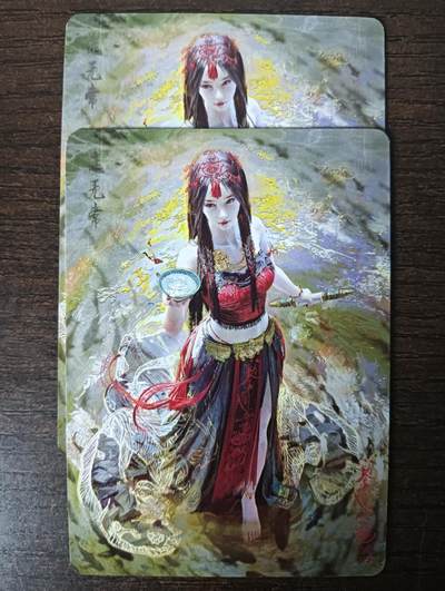 花开卡拍第46期（11月9号周日截拍，品控勿拍!!!拍品不寄存，运费5元，自制卡难免瑕疵，可能存在轻微撞角爆边等出厂瑕疵，品控介意勿拍！） - 燎原卡牌 刷子 妖姬传 走无常 2张 幻彩普卡