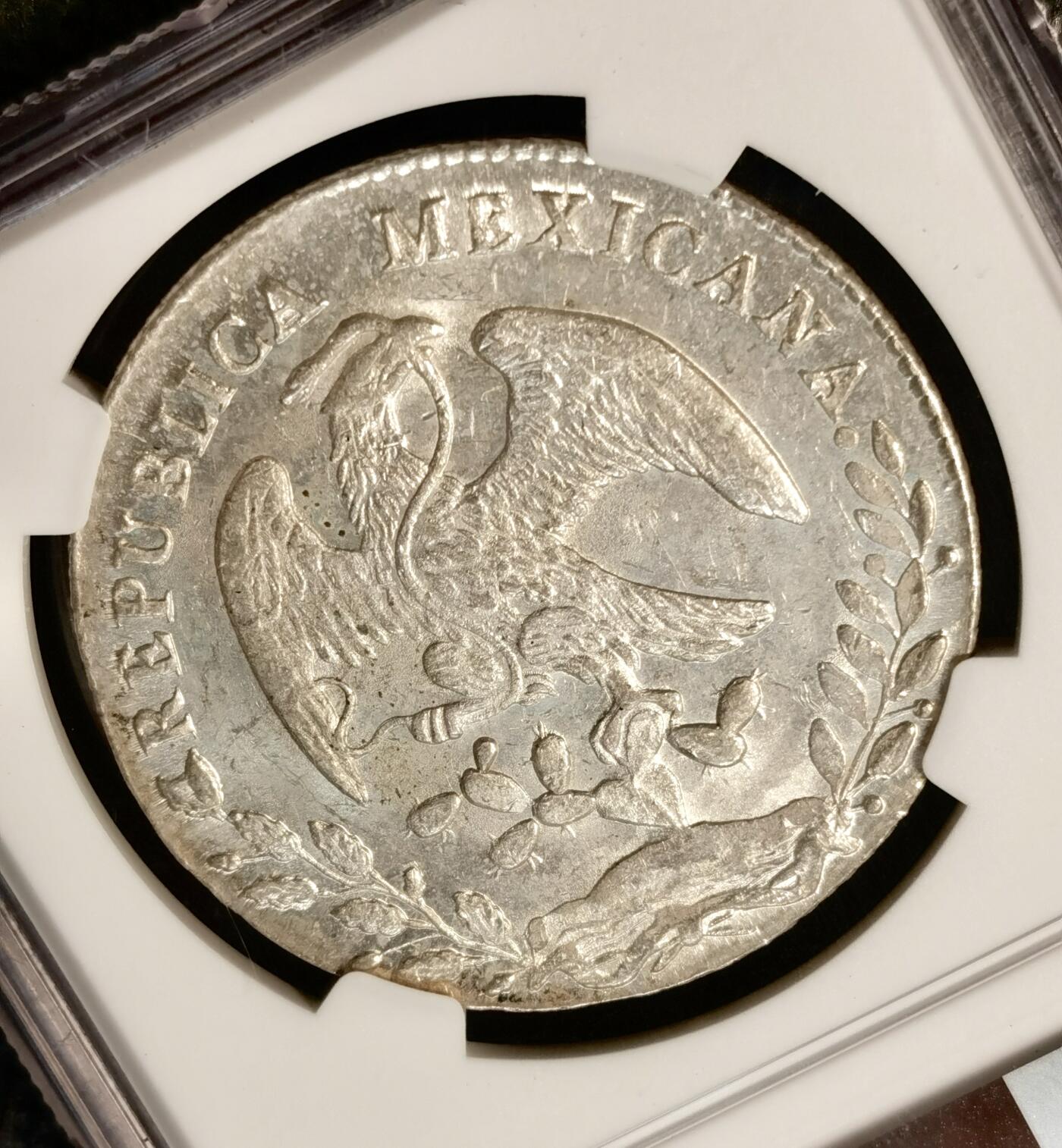 甄臻铺-世界币章拍卖（第38期）立冬小精品场，送拍享返佣金等优惠多多 NGC-MS64 1884年PI MH墨西哥鹰洋8里亚尔大银币，少见厂，丝滑流水转光