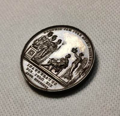 甄臻铺-世界币章拍卖（第38期）立冬小精品场，送拍享返佣金等优惠多多 英国1821年乔治四世加冕铜章 超高浮雕，好品裸章几乎少见