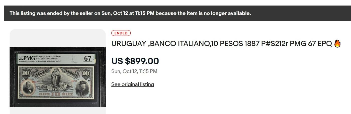 2025十一月第二期，总第200期 乌拉圭意大利银行1887年10比索UNC有针孔无47，极稀有的乌拉圭外资银行品种，正面是时任乌拉圭总统的奥多涅斯将军和发现新大陆的哥伦布，而背面是女性肖像坐在象征工业的铁砧飞轮和棉纱包中，背景是飞驰的火车