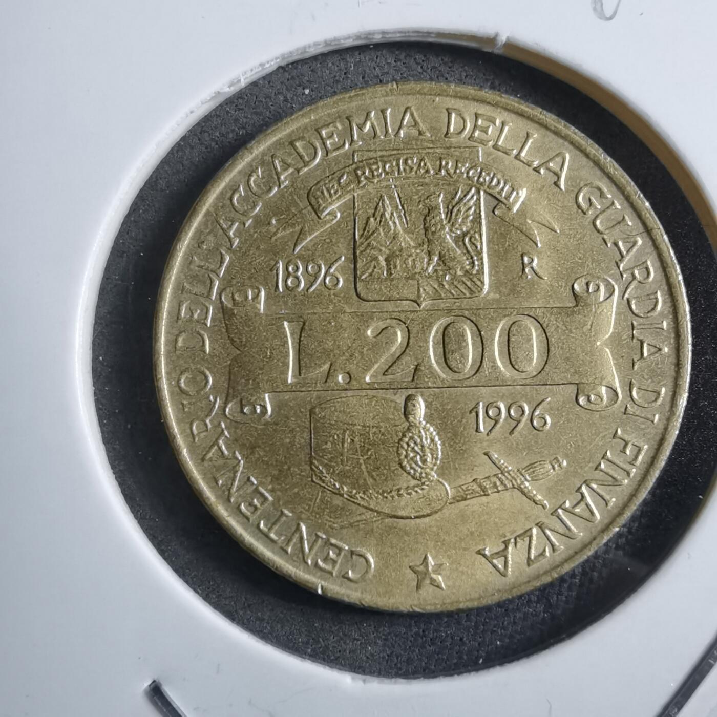 沼泽如烟--第894场 意大利1996年200里拉纪念币