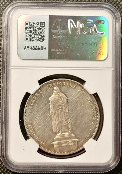 甄臻铺-世界币章拍卖（第38期）立冬小精品场，送拍享返佣金等优惠多多 NGC-UNCD 1840年德国巴伐利亚阿尔布雷希特·泰勒2泰勒银币 历史泰勒中的较少见品种 五彩包浆