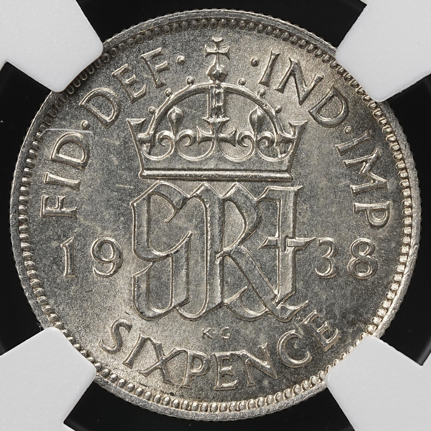 修遠堂世界钱币第九十二期 NGC MS63 1938年英国6便士银币