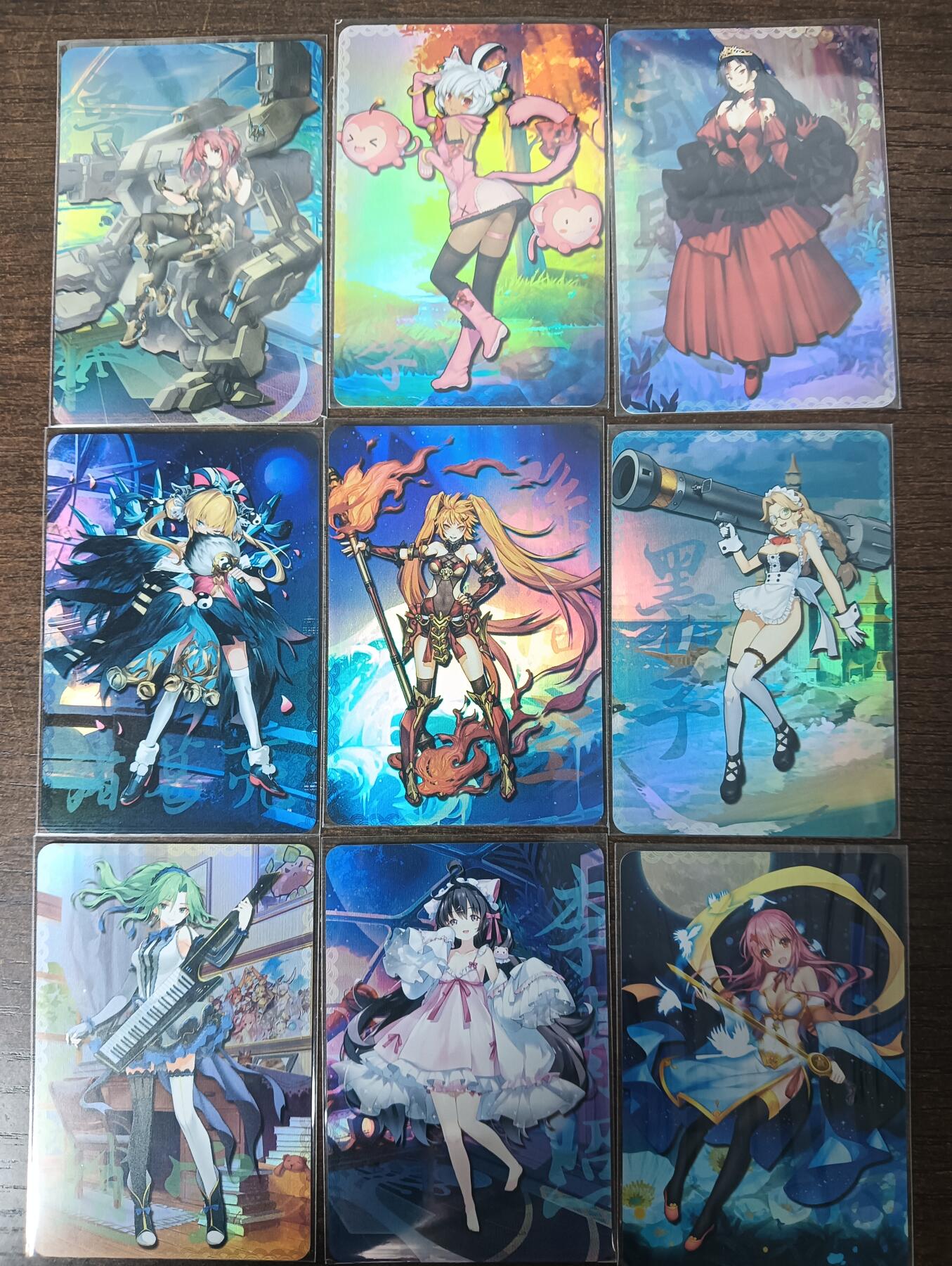 花开卡拍第46期（11月9号周日截拍，品控勿拍!!!拍品不寄存，运费5元，自制卡难免瑕疵，可能存在轻微撞角爆边等出厂瑕疵，品控介意勿拍！） 茉莉卡牌 娘化山海经 1套9张 彩闪