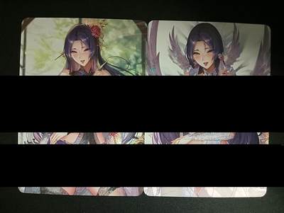 花开卡拍第46期（11月9号周日截拍，品控勿拍!!!拍品不寄存，运费5元，自制卡难免瑕疵，可能存在轻微撞角爆边等出厂瑕疵，品控介意勿拍！） - 枕边尤物 艺术卡 2张 纱布闪