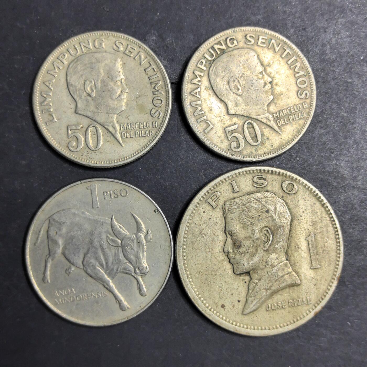 各国硬币第6期 无佣金 菲律宾1  50比索4个