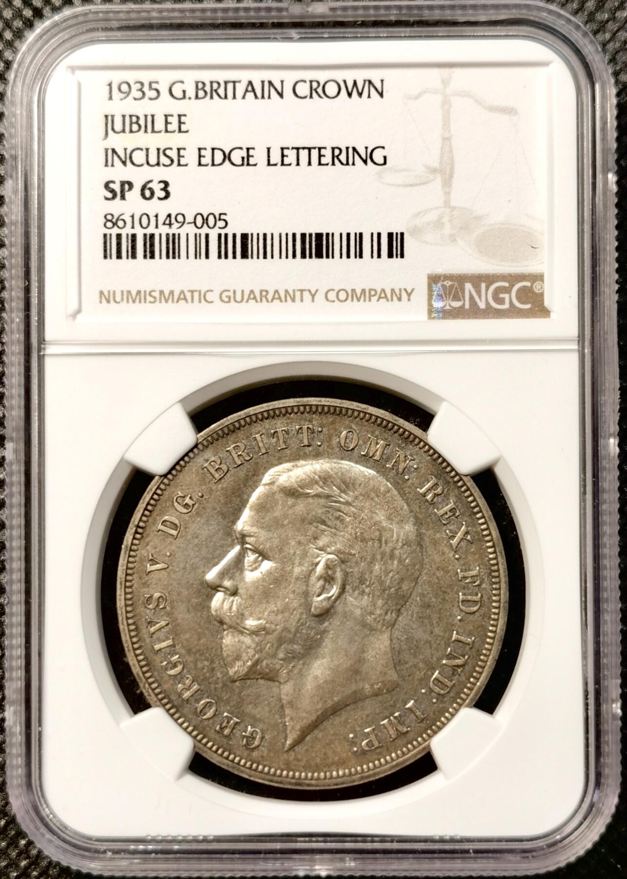 甄臻铺-世界币章拍卖（第38期）立冬小精品场，送拍享返佣金等优惠多多 NGC-SP63 1935年英国乔治五世木马剑银币，精打工艺，非MS流通版，包浆温润自然