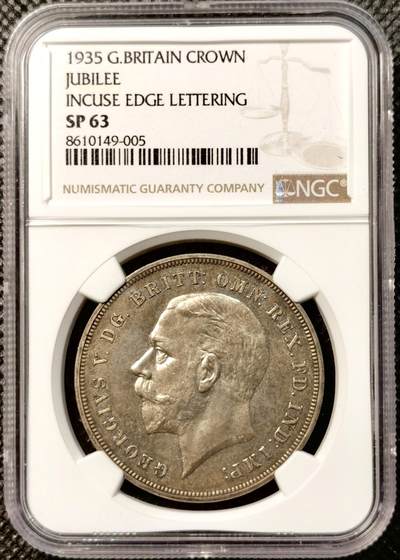 甄臻铺-世界币章拍卖（第38期）立冬小精品场，送拍享返佣金等优惠多多 - NGC-SP63 1935年英国乔治五世木马剑银币，精打工艺，非MS流通版，包浆温润自然
