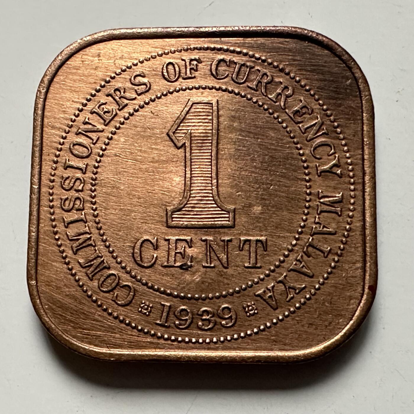 🌹外币初藏🌹🐯2025年第125场  每周二四六晚8️⃣点 接代拍 英属马来亚1939年日占时期加盖一分 稀少